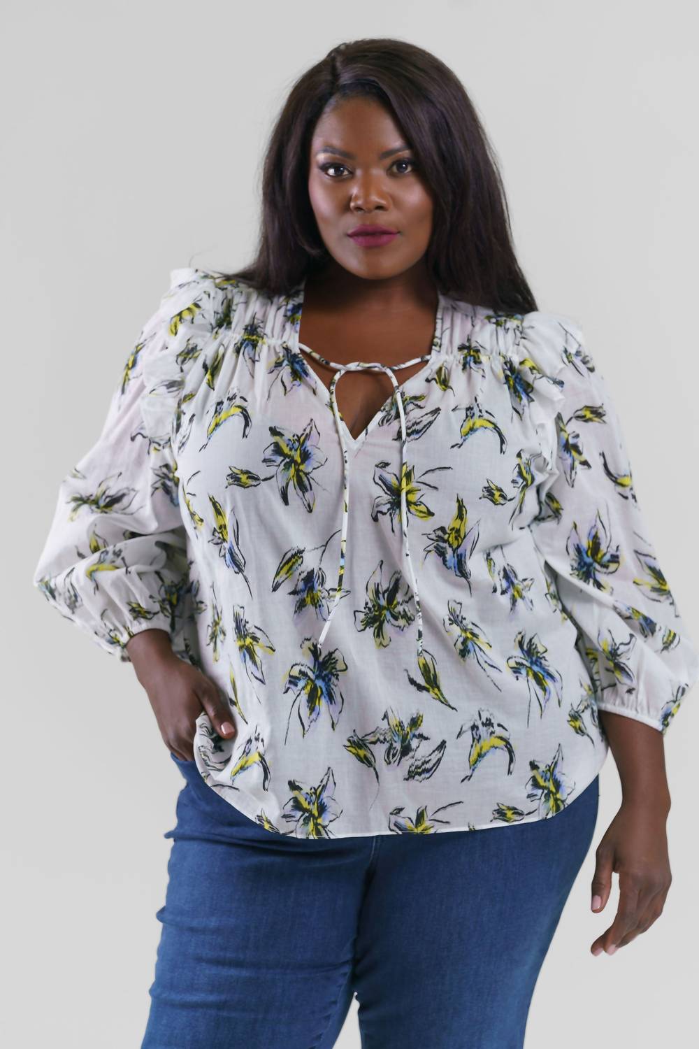 Tanya Taylor - Delaney 3/4 Sleeve Top - Plus