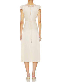 Free People Tied With Joy Midi Dress in pastel rose tan - women's dress - detail view