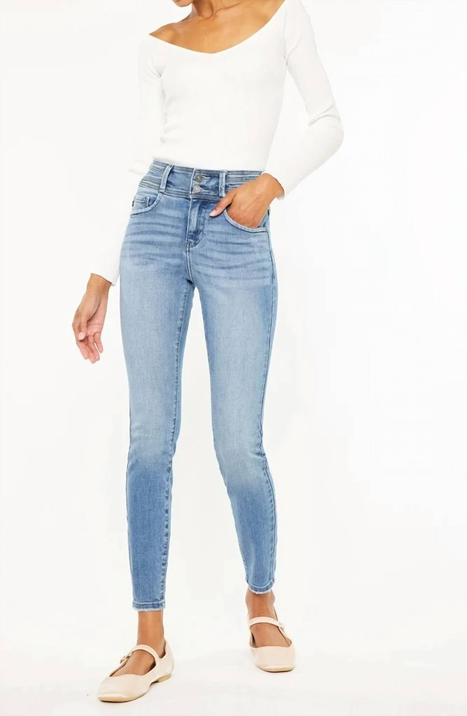 Kancan - High Rise Double Button Jeans