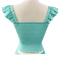 RESET by Jane Women's Liana Top in aqua - women's shirt - detail view