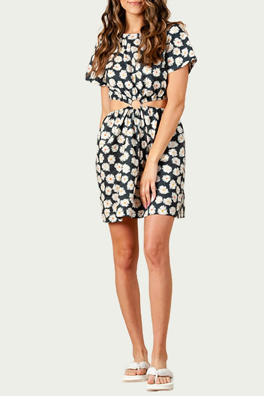 CARNATION CUTOUT COTTON MINI DRESS