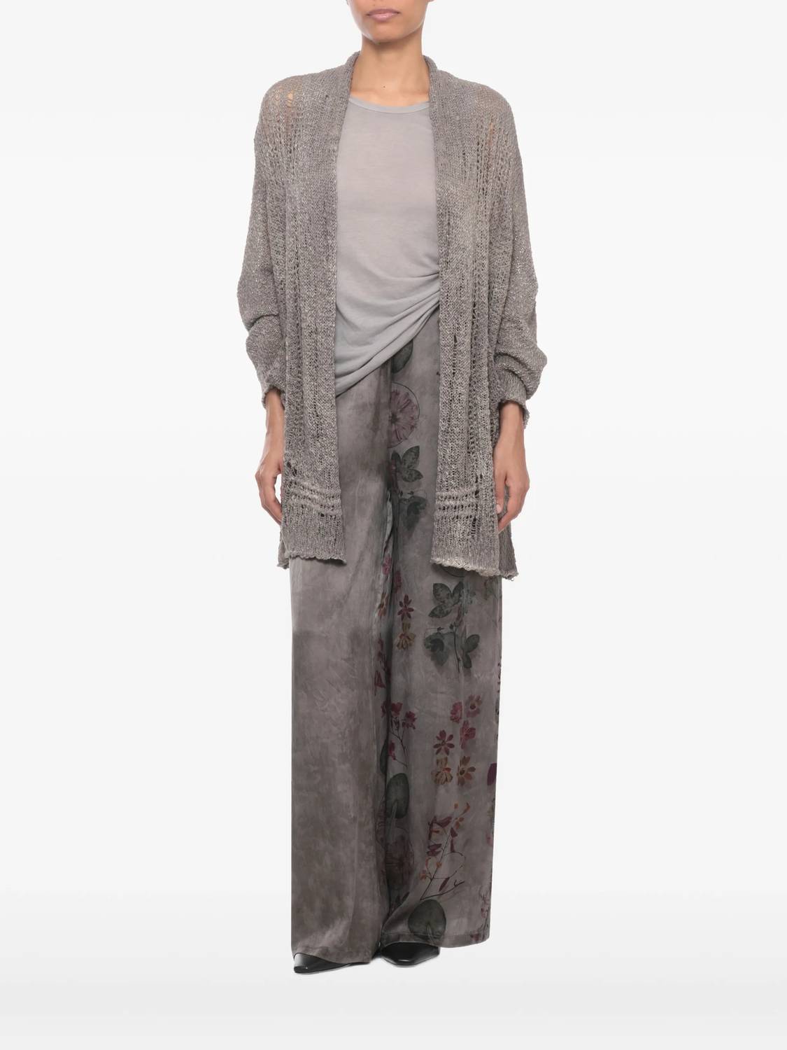 Avant Toi - Pre-loved Lamenated Mettalic Coated Open Mesh Cashmere Silk Cardigan