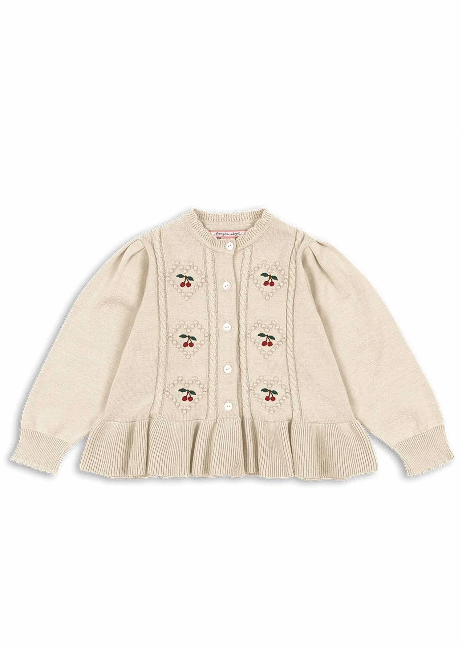 Konges Sløjd - Kid's Soleil Cherry Peplum Cardigan