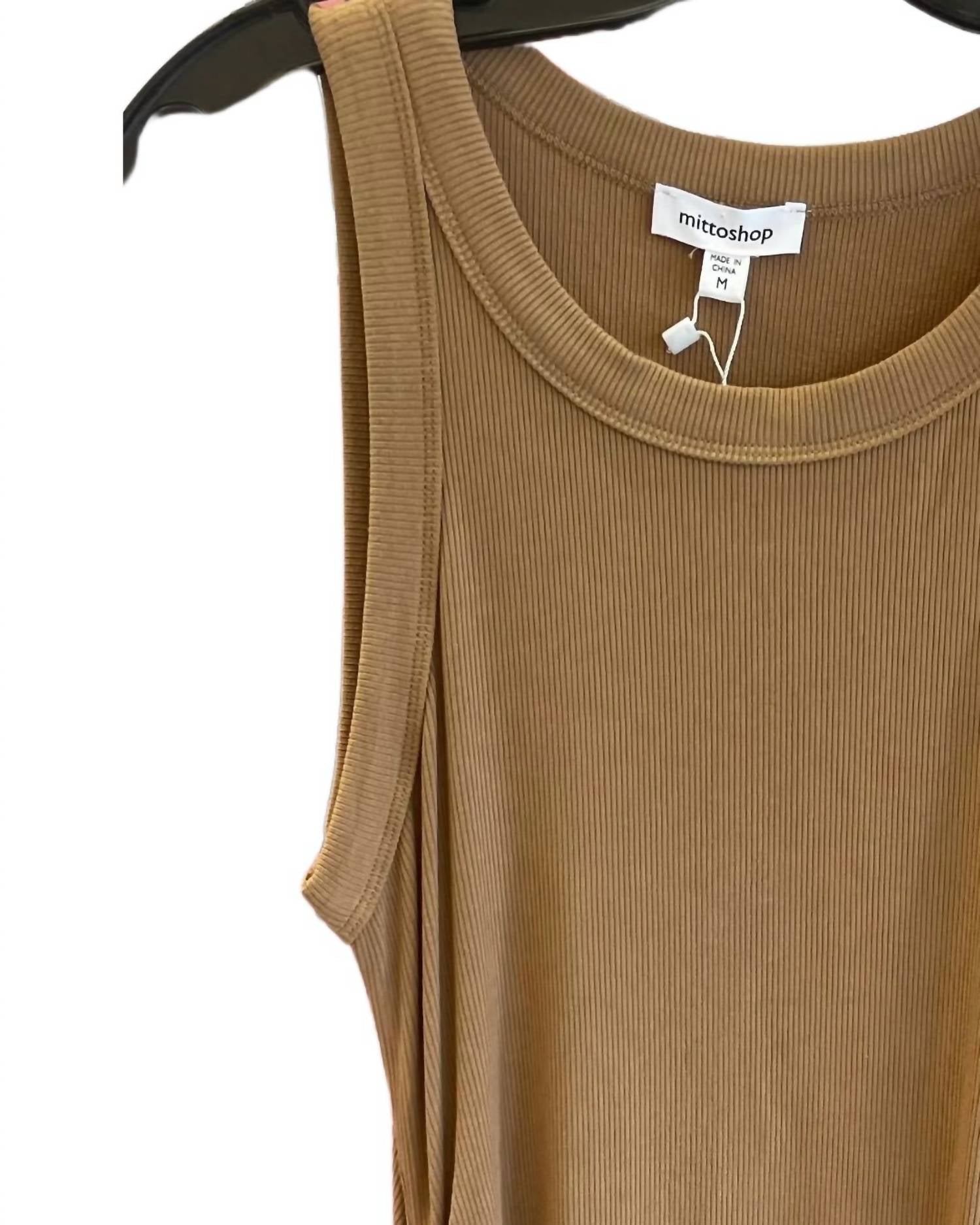 Mittoshop - Women's Rib Ruched Side Tank Dress