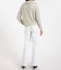 Brodie Cashmere - Mix Cable Cashmere Half Zip Jumper