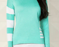 Angel Apparel - Crewneck Stripe Arm Pocket Top