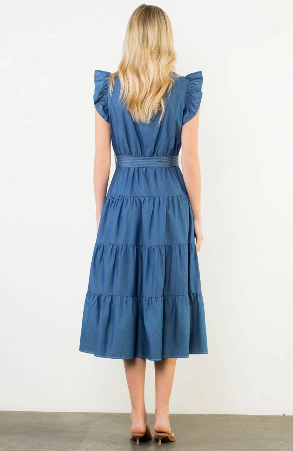 Thml - Ruffle Sleeve Denim Dress