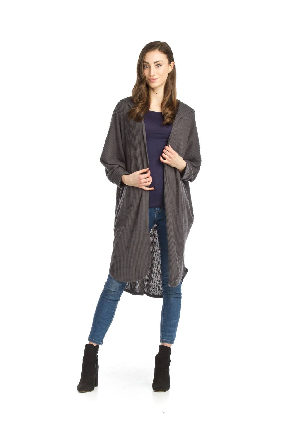 Papillon - Waffle Knit Hooded Cardigan