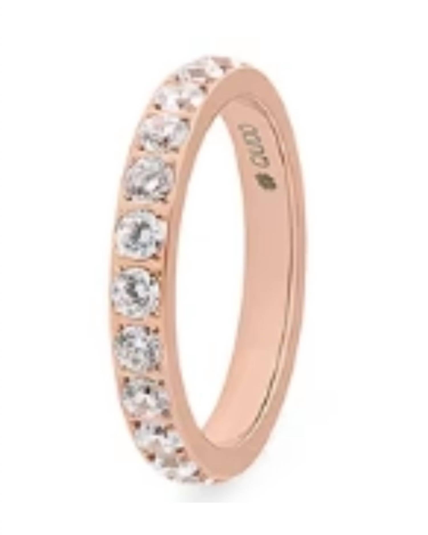 Qudo Women's Spacer Eternity Ring in rosegold 1 - women's jewelry - detail view