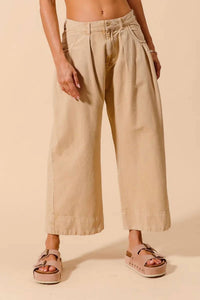 So Me - Mid Rise Wide Leg Chino Pants With Pockets