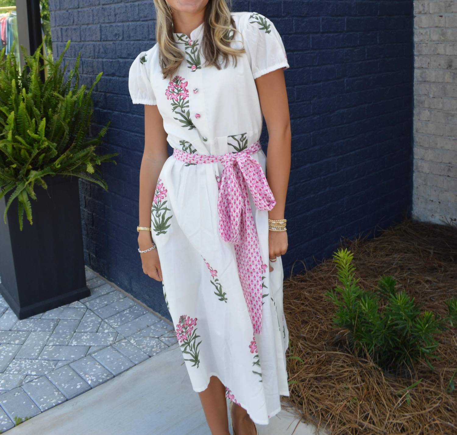 Farylina - Short Sleeve Floral Dress