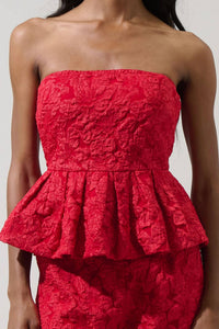Sugarlips - Women's Arielle Jacquard Peplum Top