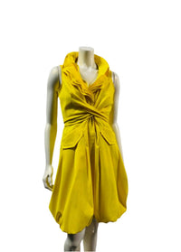 Samuel Dong - Women's Triple Wired Collar Cross Tie Bubble Dress