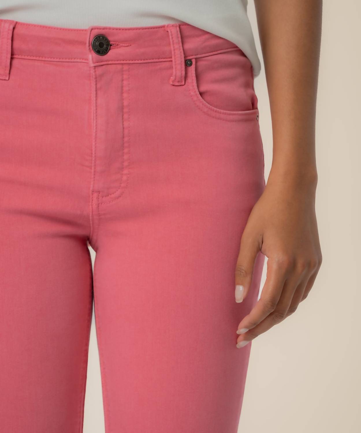 KUT FROM THE KLOTH Kelsey High Rise Ankle Flare Jeans in flamingo 1 - women's jeans - view 4