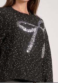 Elan - Crew Neck Sweater With Sequin Bow