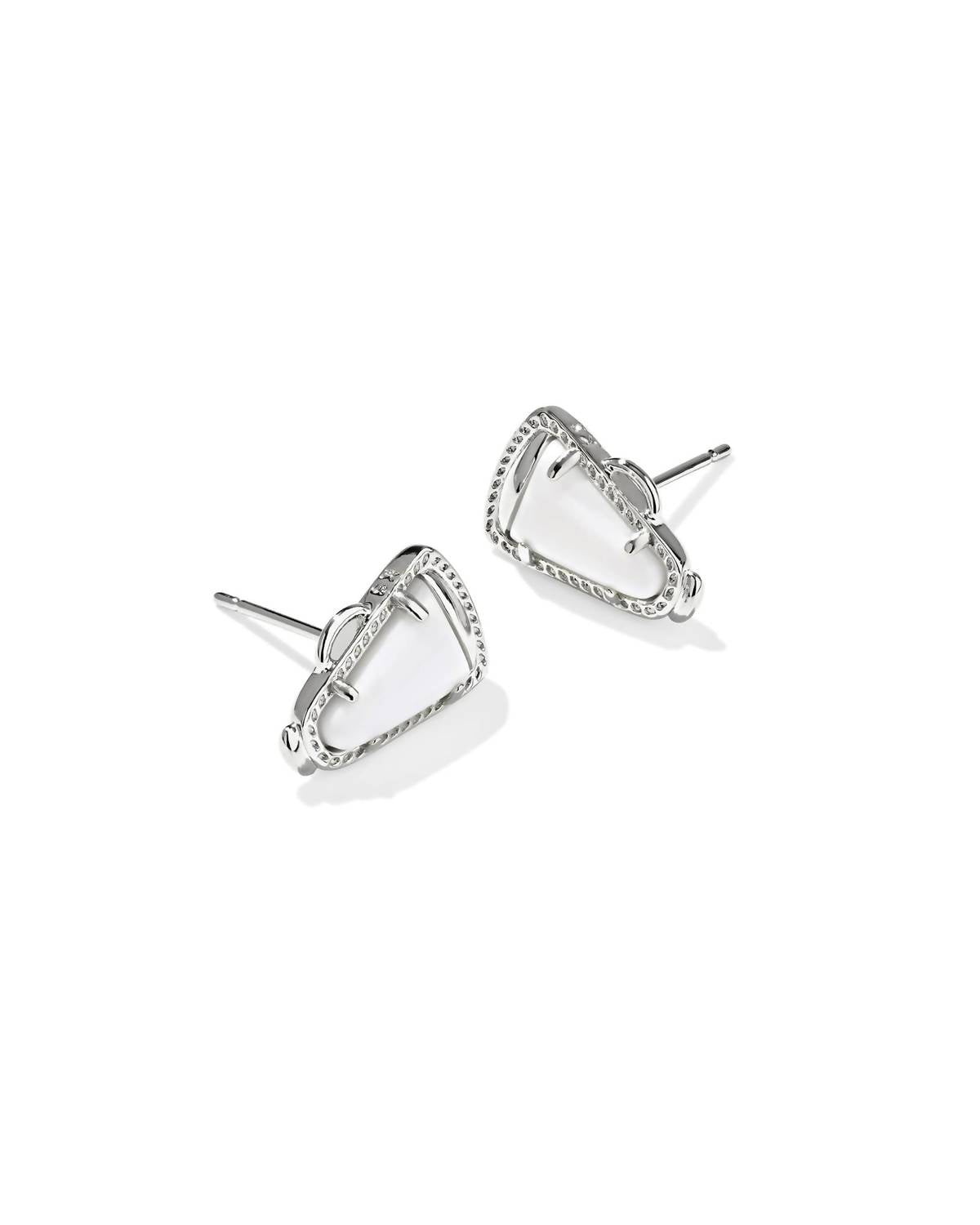 Kendra Scott Women's Cheer Stud Earrings in silver white mother of pearl - women's jewelry