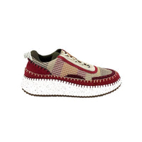 Renato Garini Women's Alexis Patchwork Sneaker in burgundy beige grey - women's sneaker