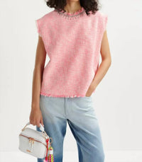 Essentiel Antwerp - Sleeveless Sequin Neckline Top