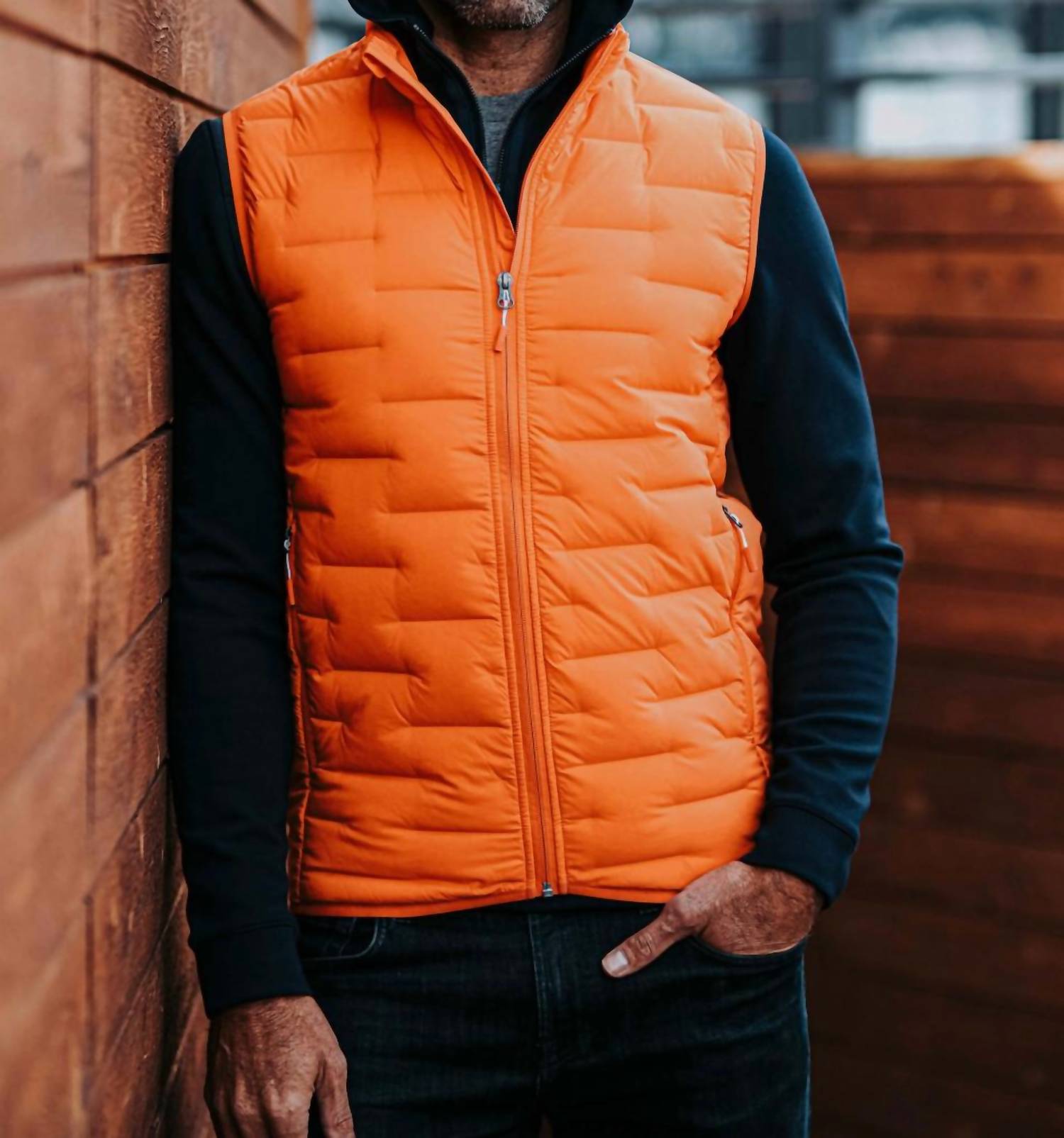 SWIMS Lofoten Seamless Down Vest in swims orange - men's jacket