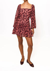 Hutch - Dahlia Long Sleeve Square-neck Mini Dress