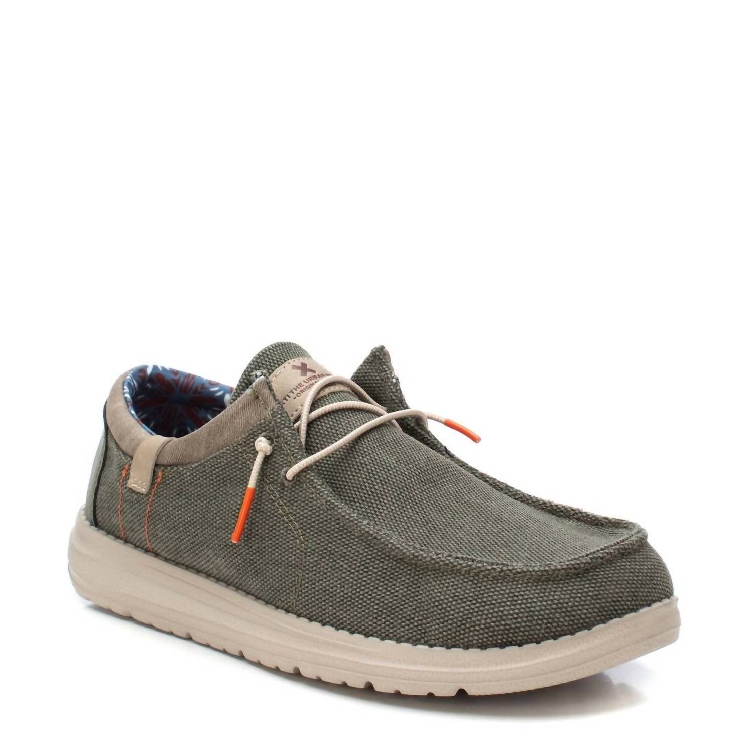 Xti Men's Comfort Canvas Boat Shoes in dark green - men's loafer