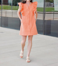 Entro - Ruffle Button Up Mini Dress