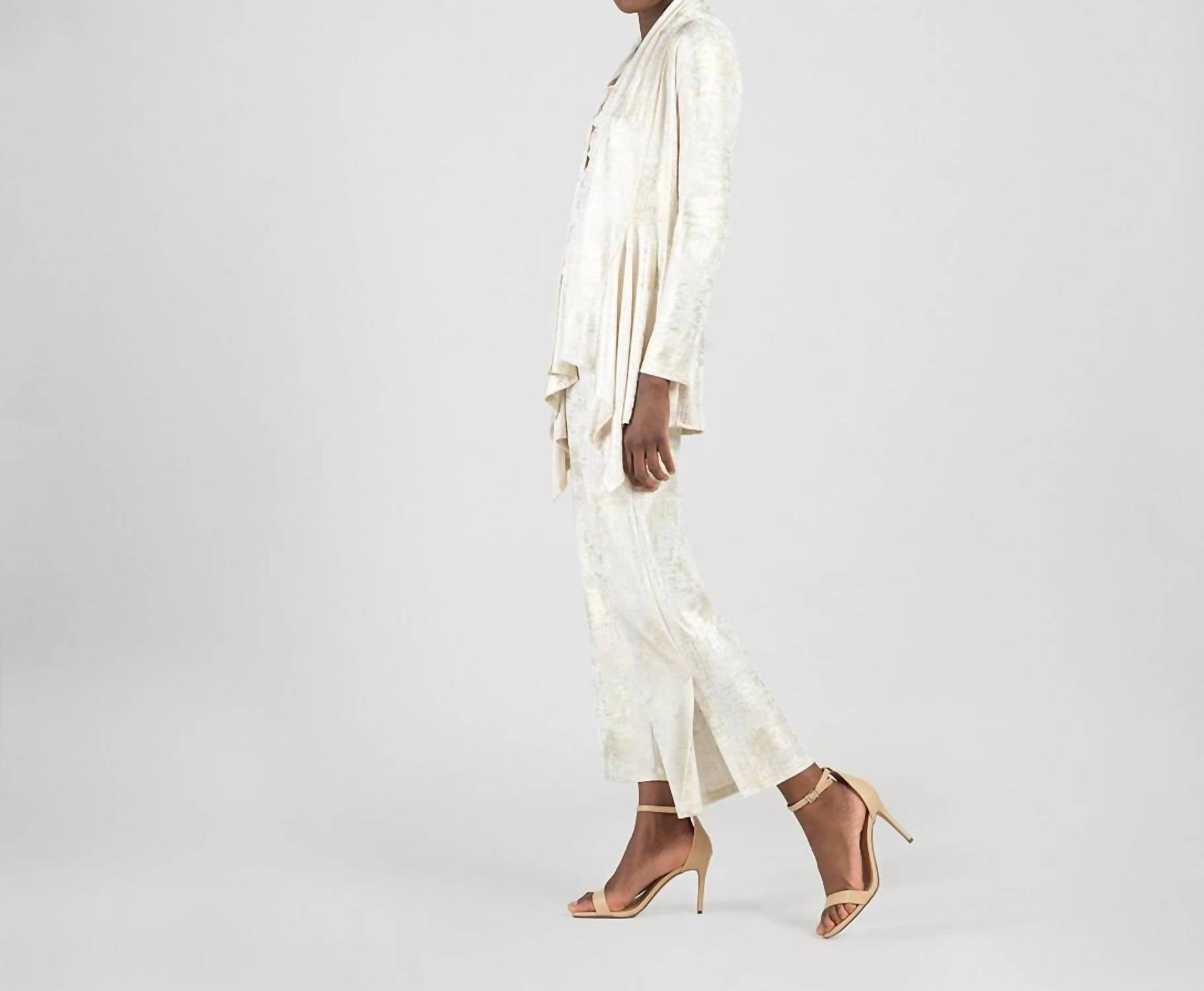 Clara Sunwoo - Foil Sheen Drape Tunic Cardigan