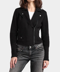 Minnie Rose - Cotton Blend Moto Jacket