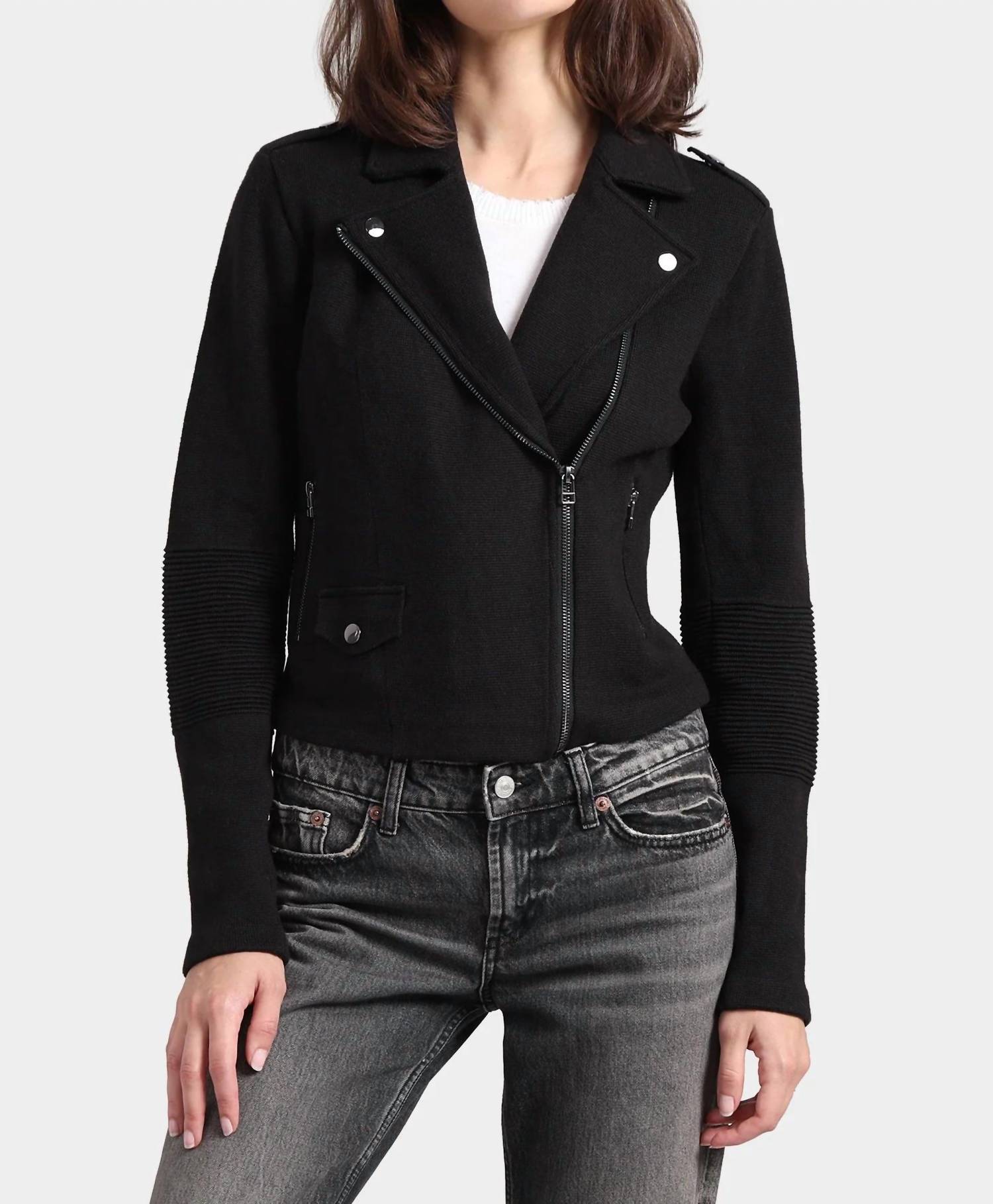 Minnie Rose - Cotton Blend Moto Jacket