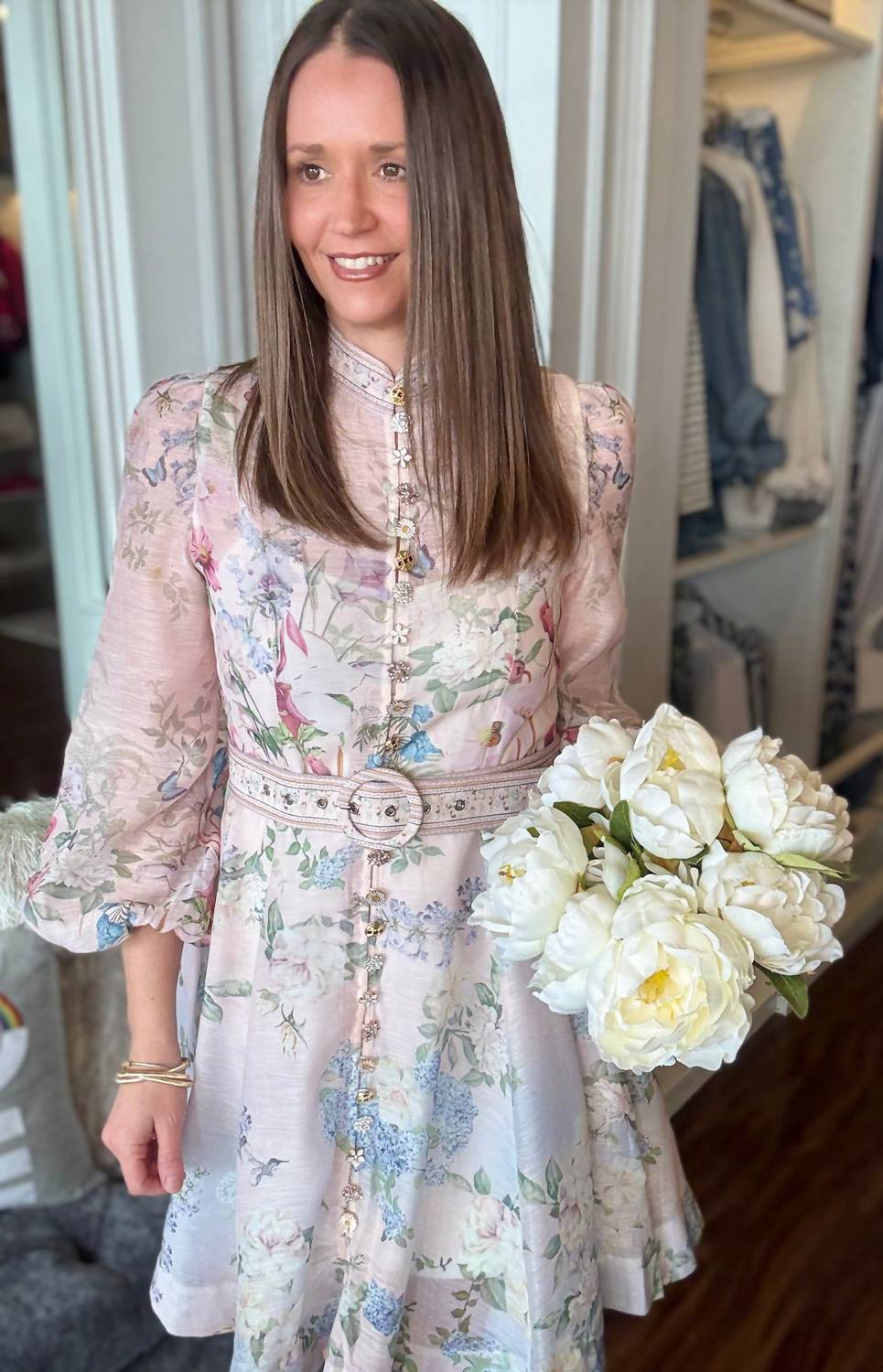 Beulah - High Collar Floral Dress