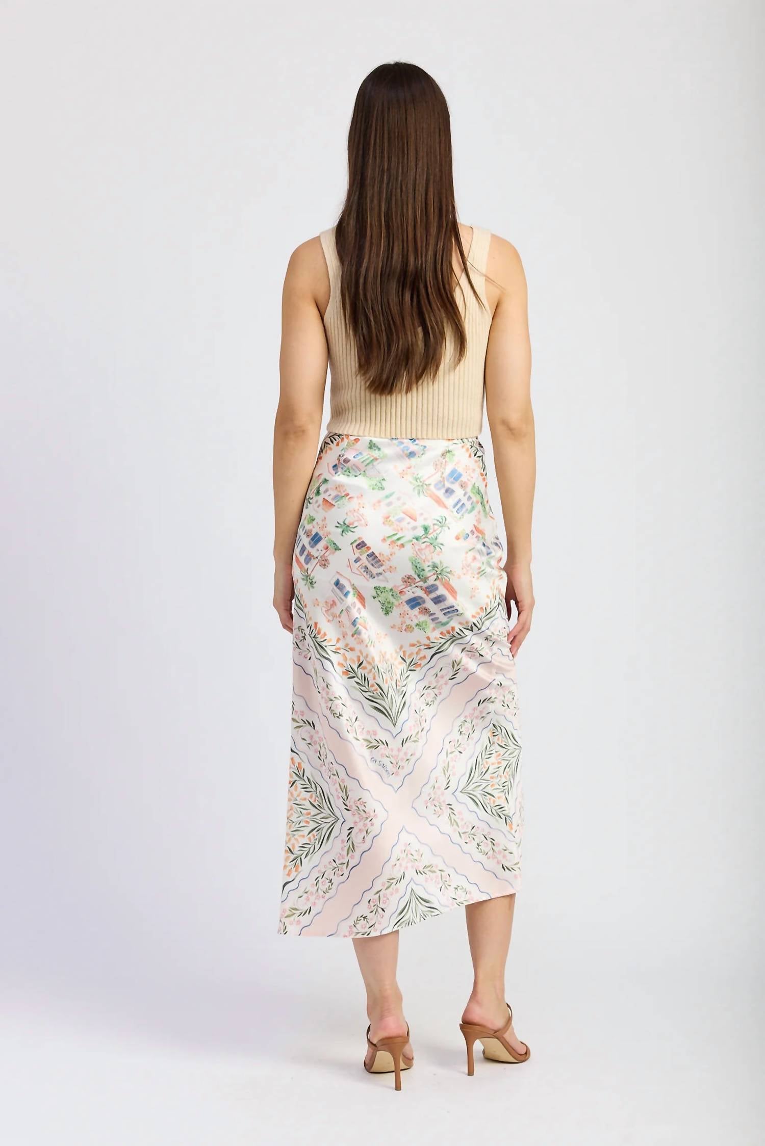 En Saison - Floral Draped Wrap Maxi Skirt