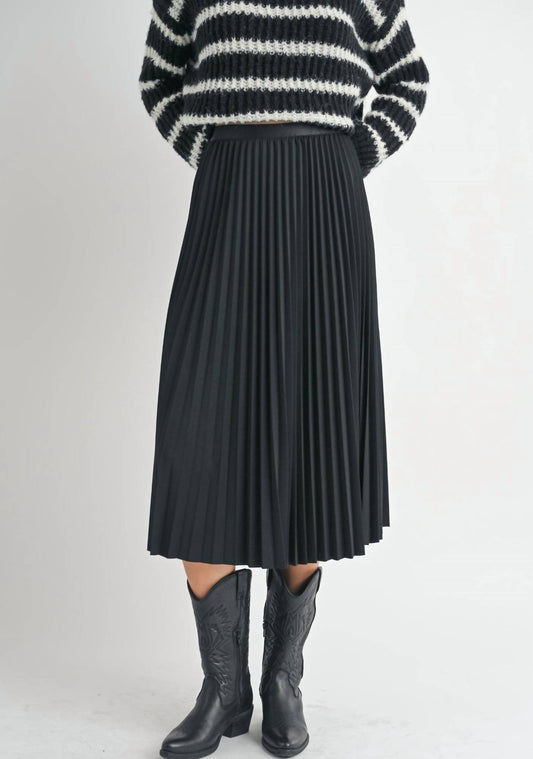 Sadie & Sage - Full Of Charm Pleated Midi Skirt