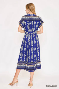 Umgee - Border Print Collared Midi Dress