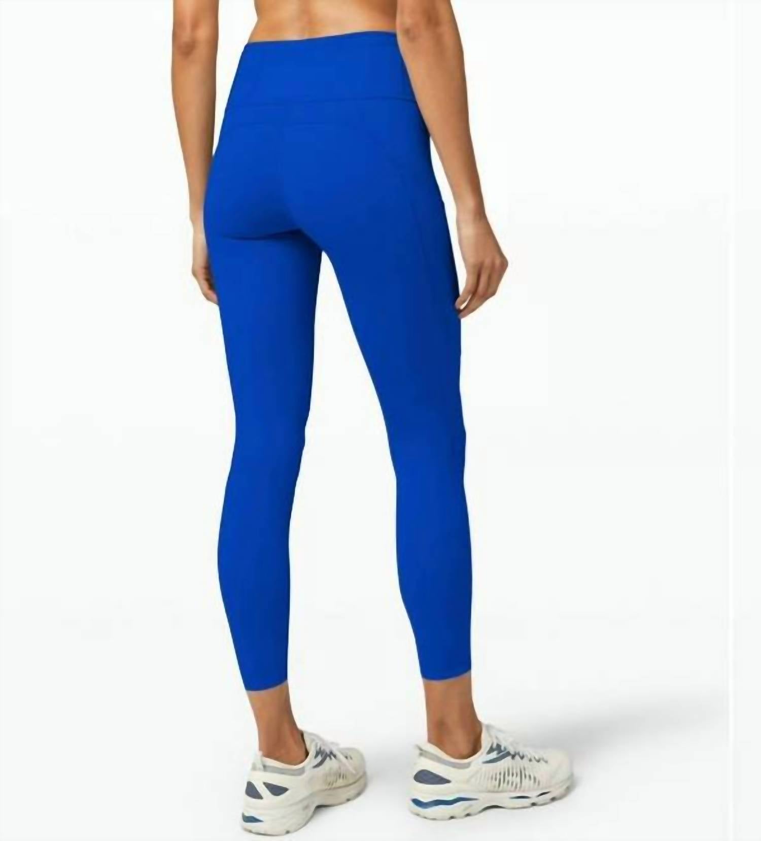 lululemon Fast and Free High-Rise Tight - 25” in cerulean blue - women's pants - detail view