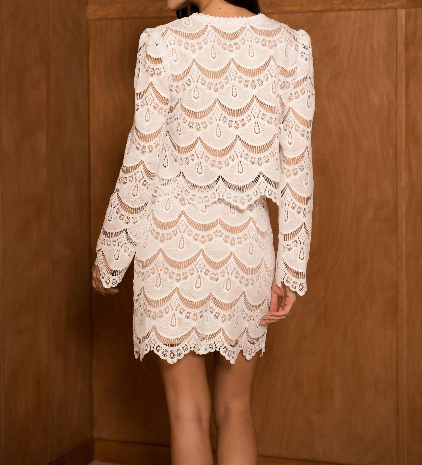 Choklate Paris - Bicolored Guipure Jacket & Skirt Set