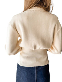Fore Lennox Classy Fall Cardigan in ivory - women's cardigan - alternate view