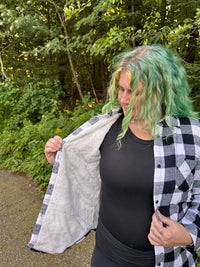 Sweet Lovely By Jen - Hayden Plaid Faux Fur-lined Top -plus