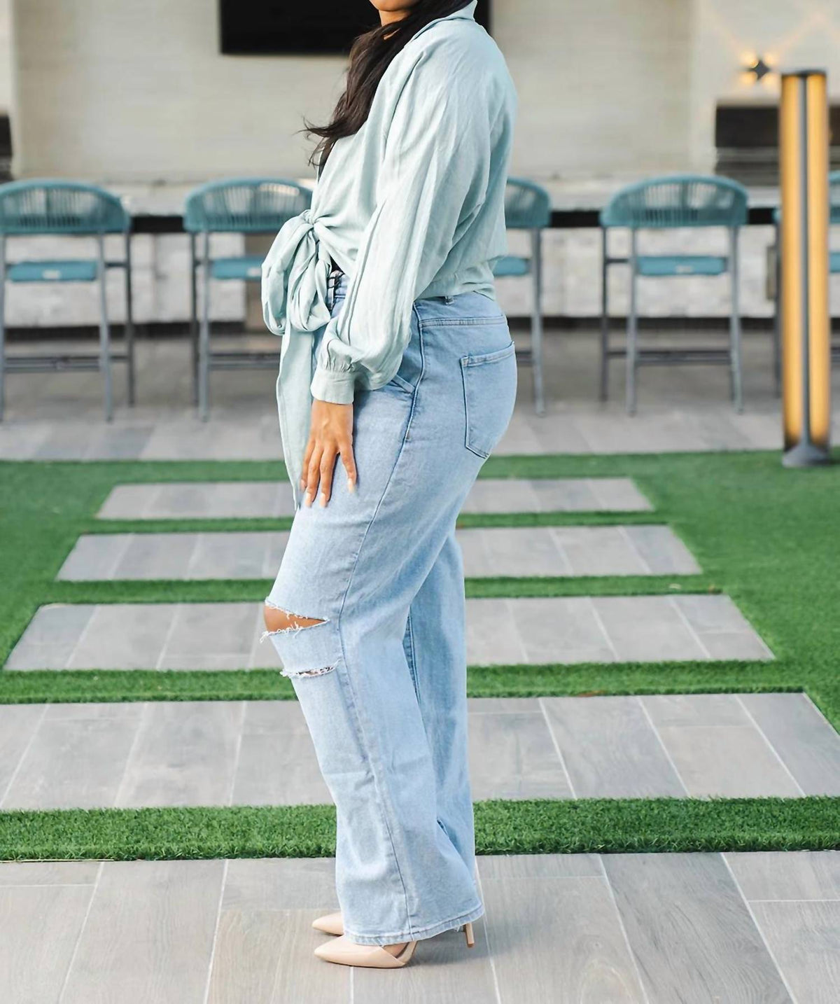 Hailey & Co - Tie Up Open Blouse