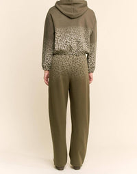 Davi & Dani - Leopard Ombre Knit Wide-leg Pants