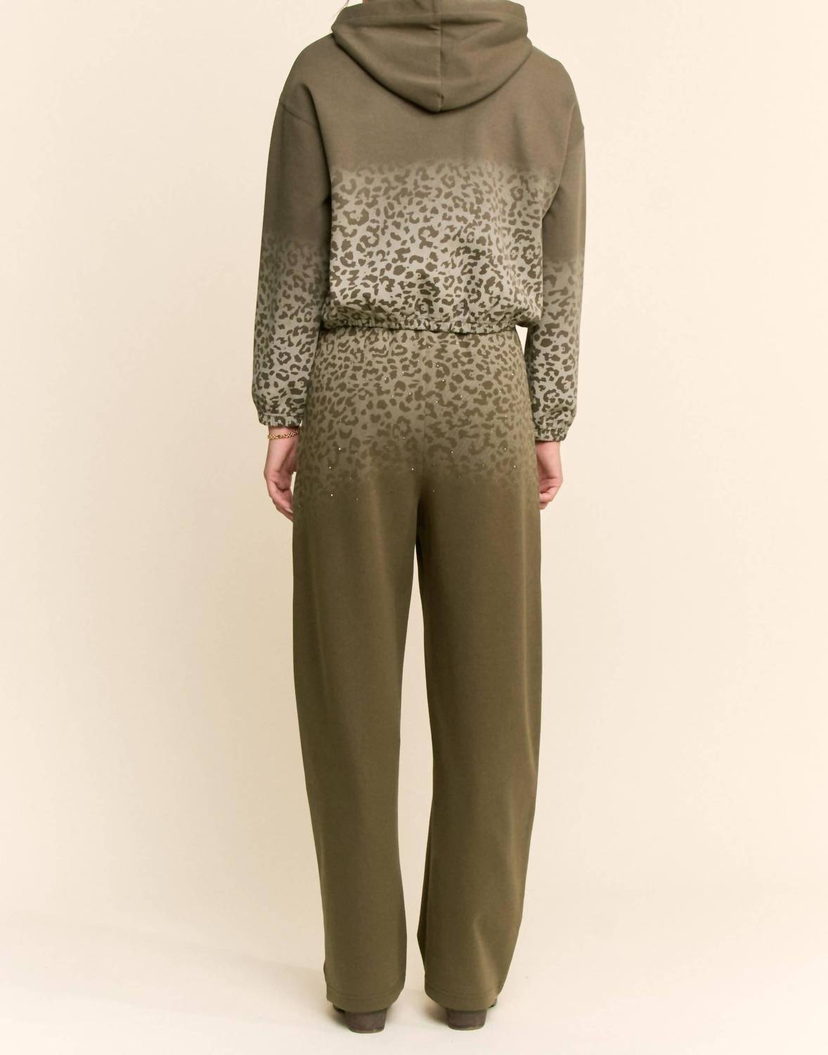 Davi & Dani - Leopard Ombre Knit Wide-leg Pants