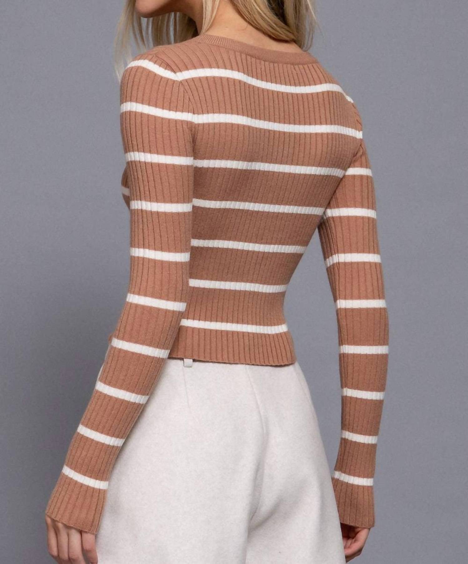 Active Basic - Round Neck Stripe Sweater