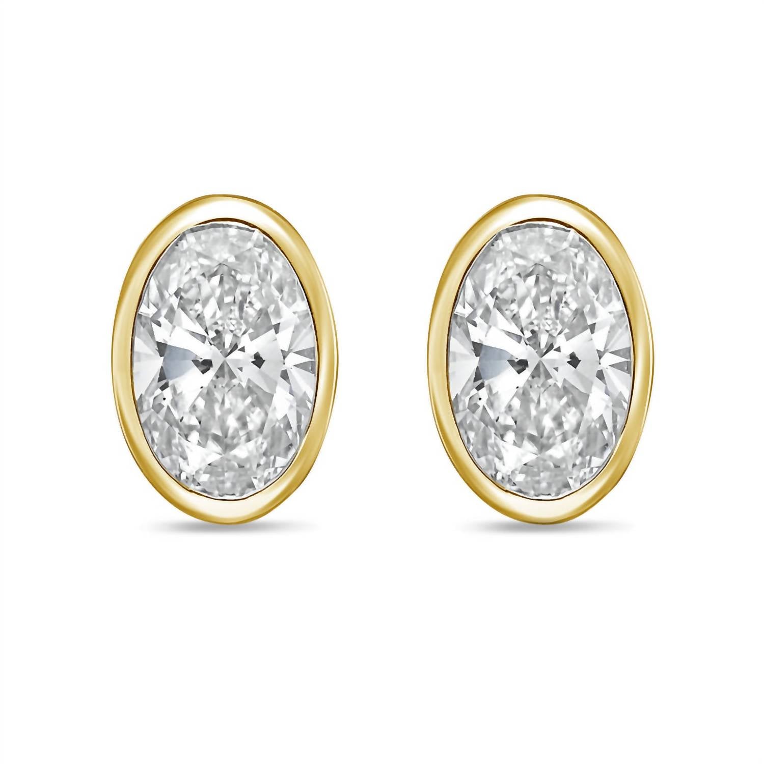 Diana M Jewels - Women's Oval Lab-grown Diamond Stud Earrings (7.00 Tcw) - Elegant