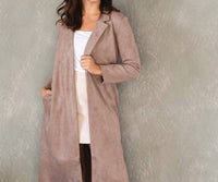 Love Poem - Molly Mae Vegan Suede Trench Coat