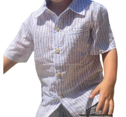 Me & Henry - Boy's Pier Bow Tie Print Short Sleeve Shirt