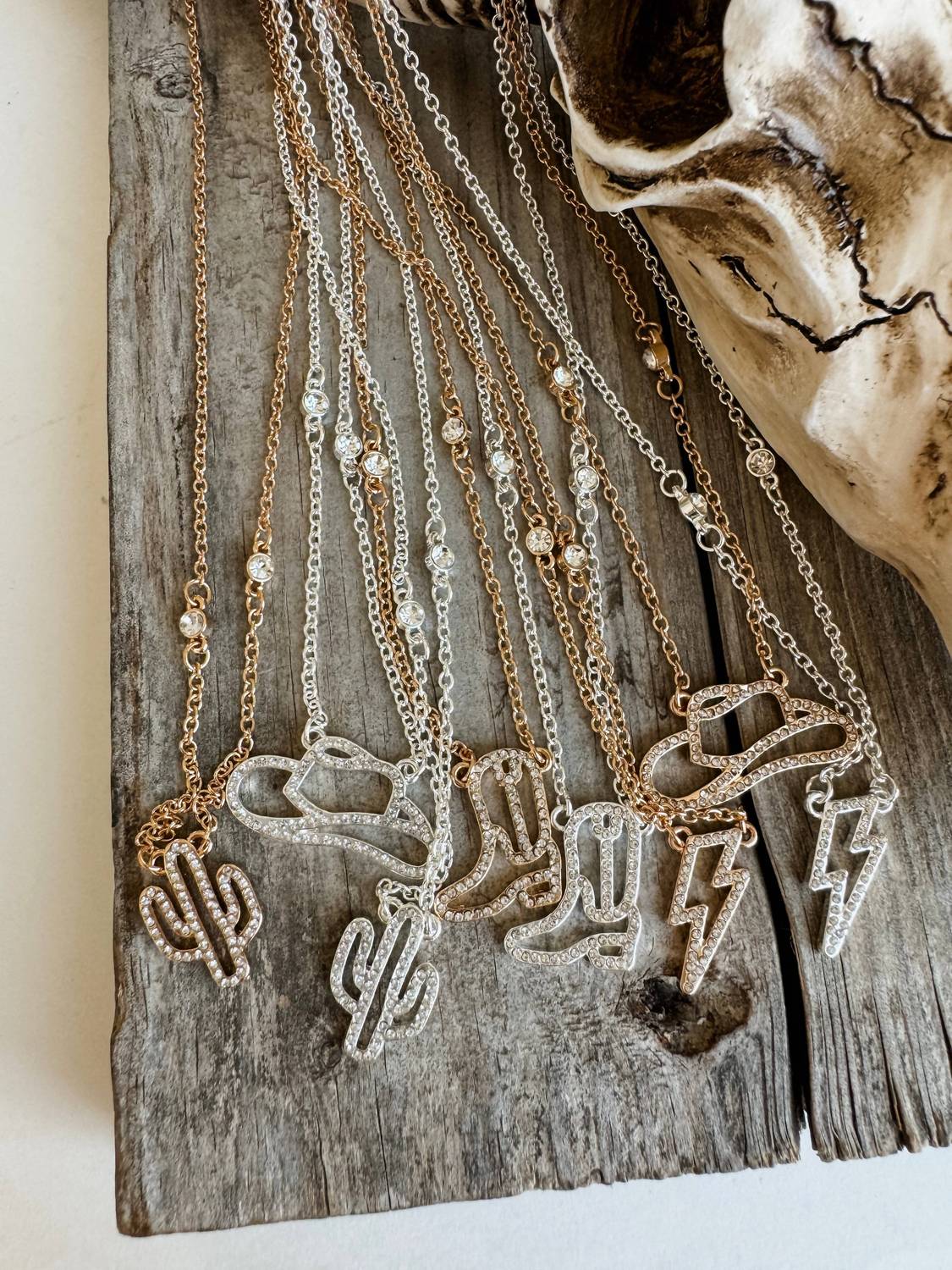 Boho Ranch Women's Dainty Crystal Bow Layering Necklace in gold - women's jewelry - view 5