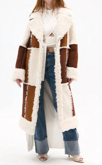 Azalea Wang - Telluride Faux Fur Patchwork Shearling Coat