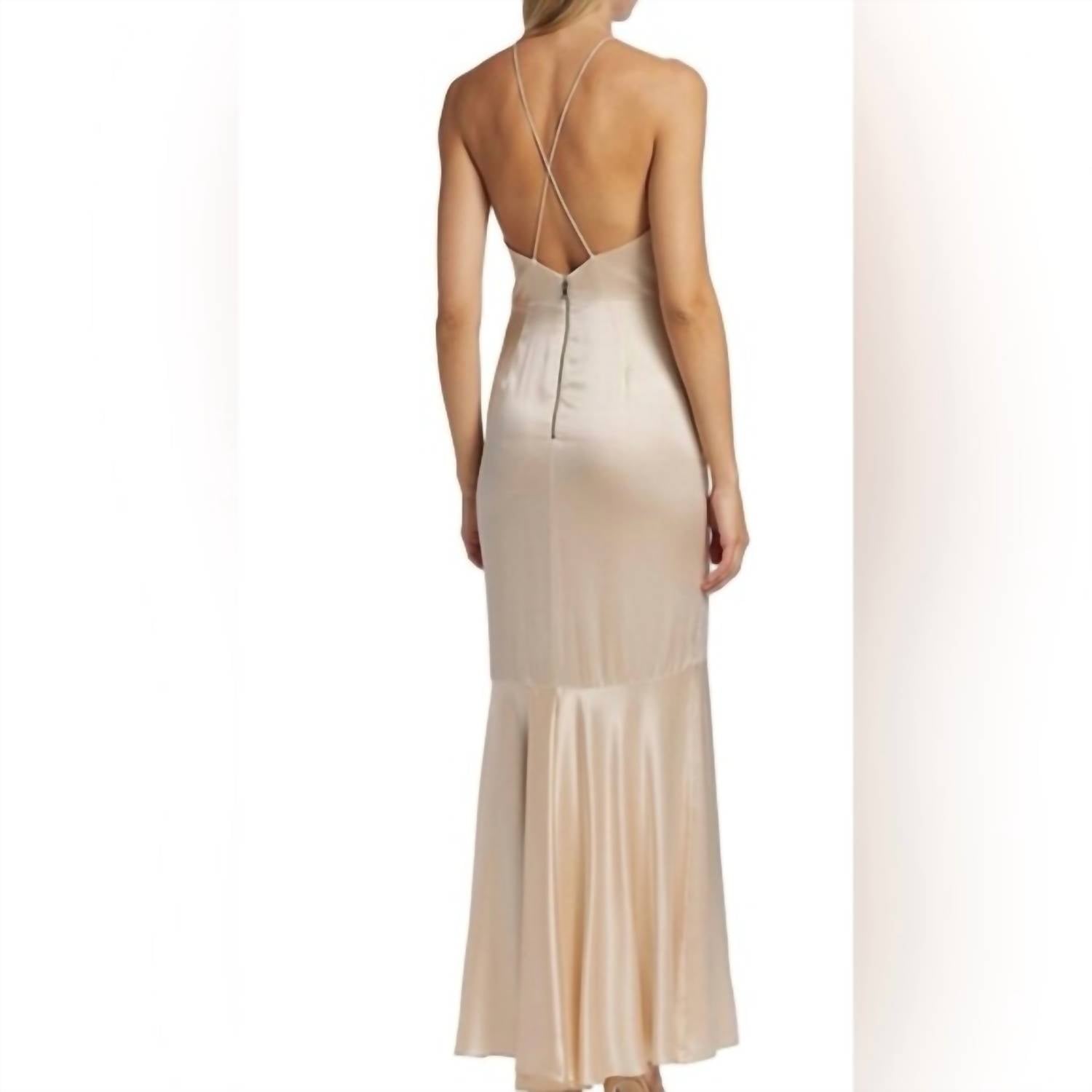 Alice + Olivia - Samia Halter Neck Fishtail Gown