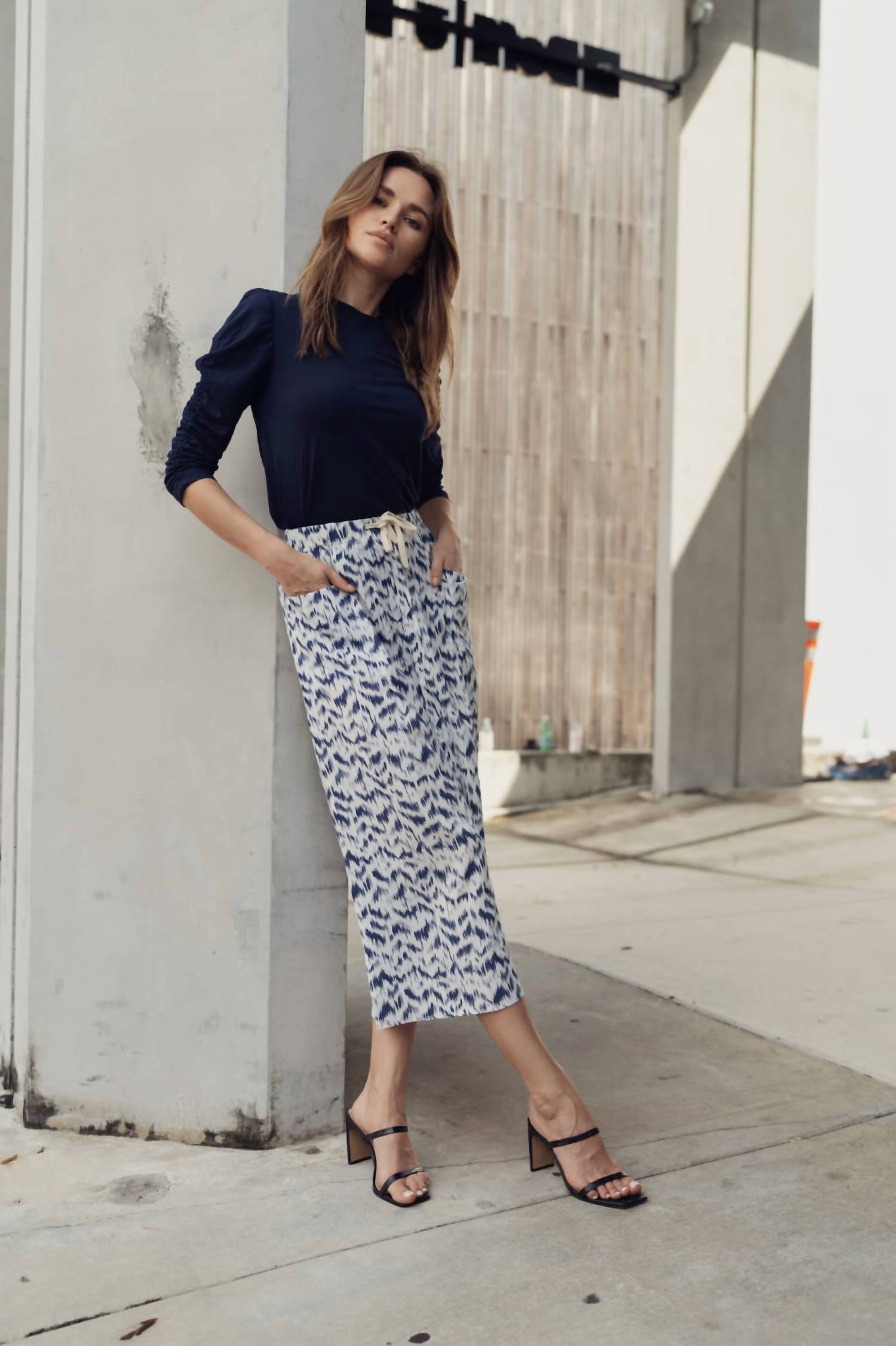 Modivea - Drawstring Midi Skirt