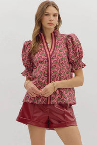 Entro - Abstract Whim Smocked Top