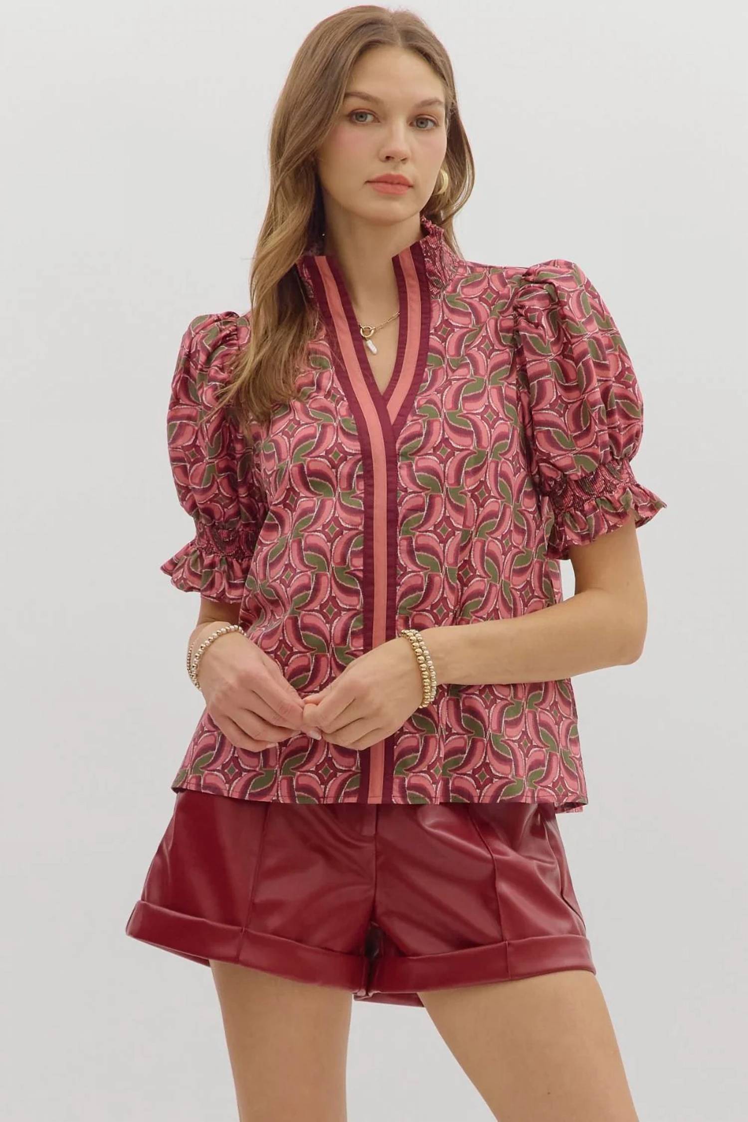 Entro - Abstract Whim Smocked Top